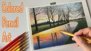 Sunrise On Meadow [Colored Pencil Art] Turn ON the subtitle