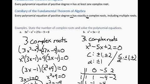 Algebra 2 Lesson 6.7 - Polynomial Equations