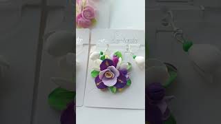 Set handmade pandantiv și cercei - albastru 