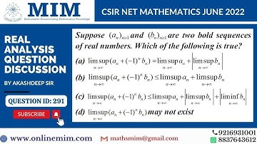 CSIR NET Mathematics June 22 Real Analysis Question Discussion by Akashdeep Sir (Question ID: 291)
