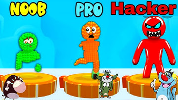 NOOB Vs PRO vs HACKER OGGY And JACK Pixel Rush Gameplay Android iOS