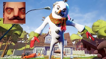 Hello Neighbor - My New Neighbor Snowman (Secret Neighbor) Act 2 Trampoline Gameplay Walkthrough