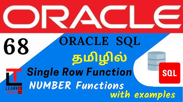 NUMBER FUNCTION with example | Oracle SQL tutorial in TAMIL @learncodetodaytamil