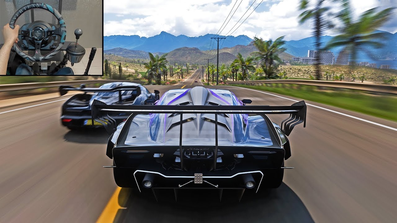 1579HP Lamborghini Essenza Goliath Race - Forza Horizon 5 | Steering Wheel Gameplay