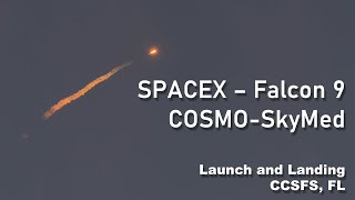 SpaceX Falcon 9 COSMO-SkyMed Launch and RTLS Landing. SONIC BOOM!