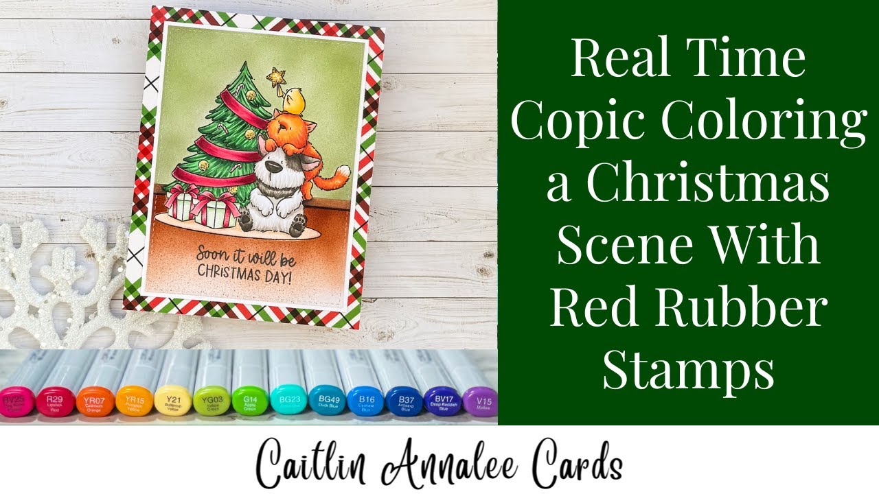 Copic Coloring a Christmas Scene | Real Time Coloring with Calming ...