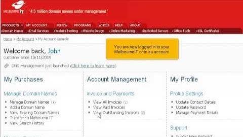Updating DNS at MelbourneIT.com.au