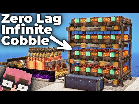 NO LAG Cobble Generator with Minecraft Create /w Schematic!