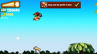 Banana Kong Jump onto the giraffe 3 times (In One Run) screenshot 4