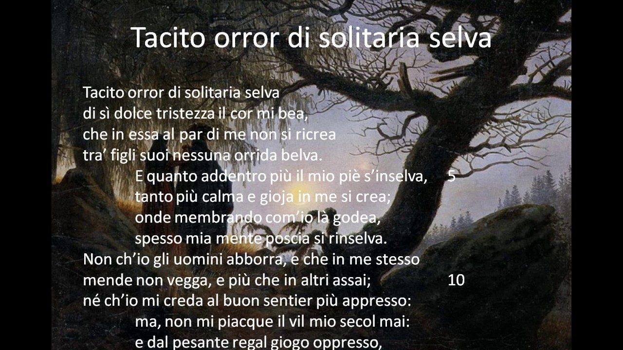 Tacito orror di solitaria selva di Vittorio Alfieri