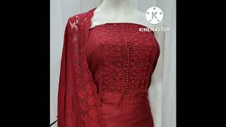 Silk salwar suit materials churidar material at 1199rs screenshot 1