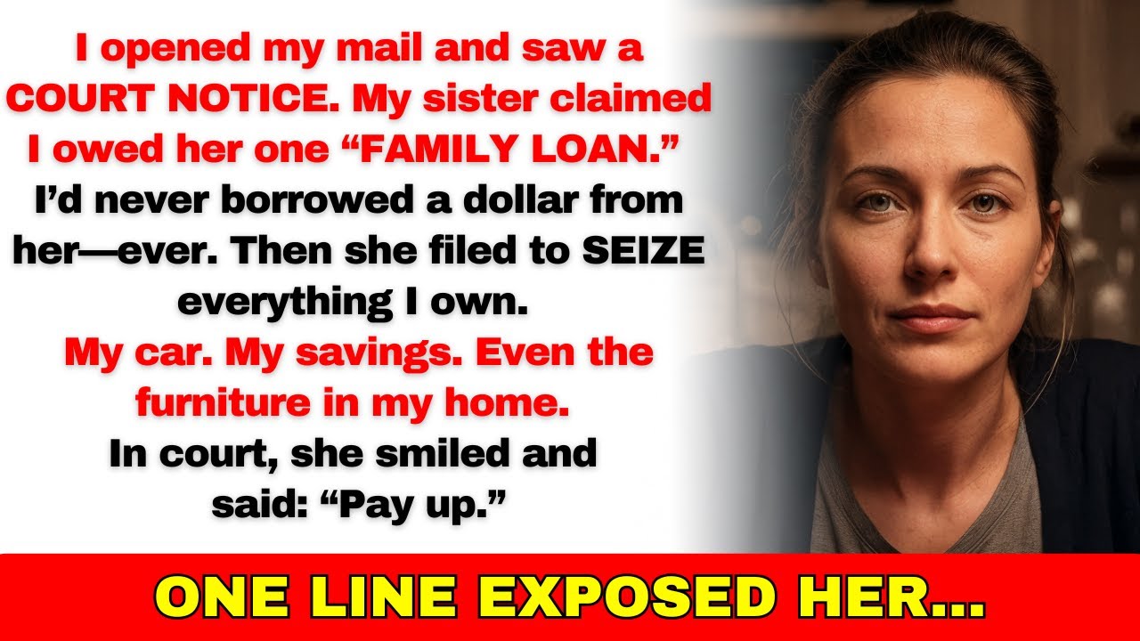 My Sister Said I Owed Her One “Family Loan”—Then Filed to Seize Everything I Own. Today…