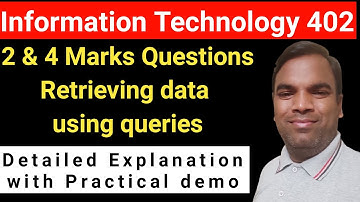 Term 2 Imp Questions IT 402 Class 10 | Term 2 imp questions Unit 3 Database management system IT