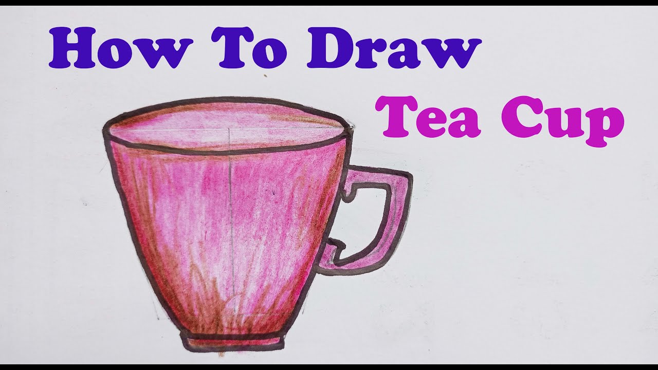 How to draw Cup step by step Cup Drawing and Color How to draw cup