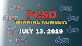 P48M Jackpot Grand Lotto 6/55, EZ2, Suertres, 6Digit, and Lotto 6/42 | July 13, 2019