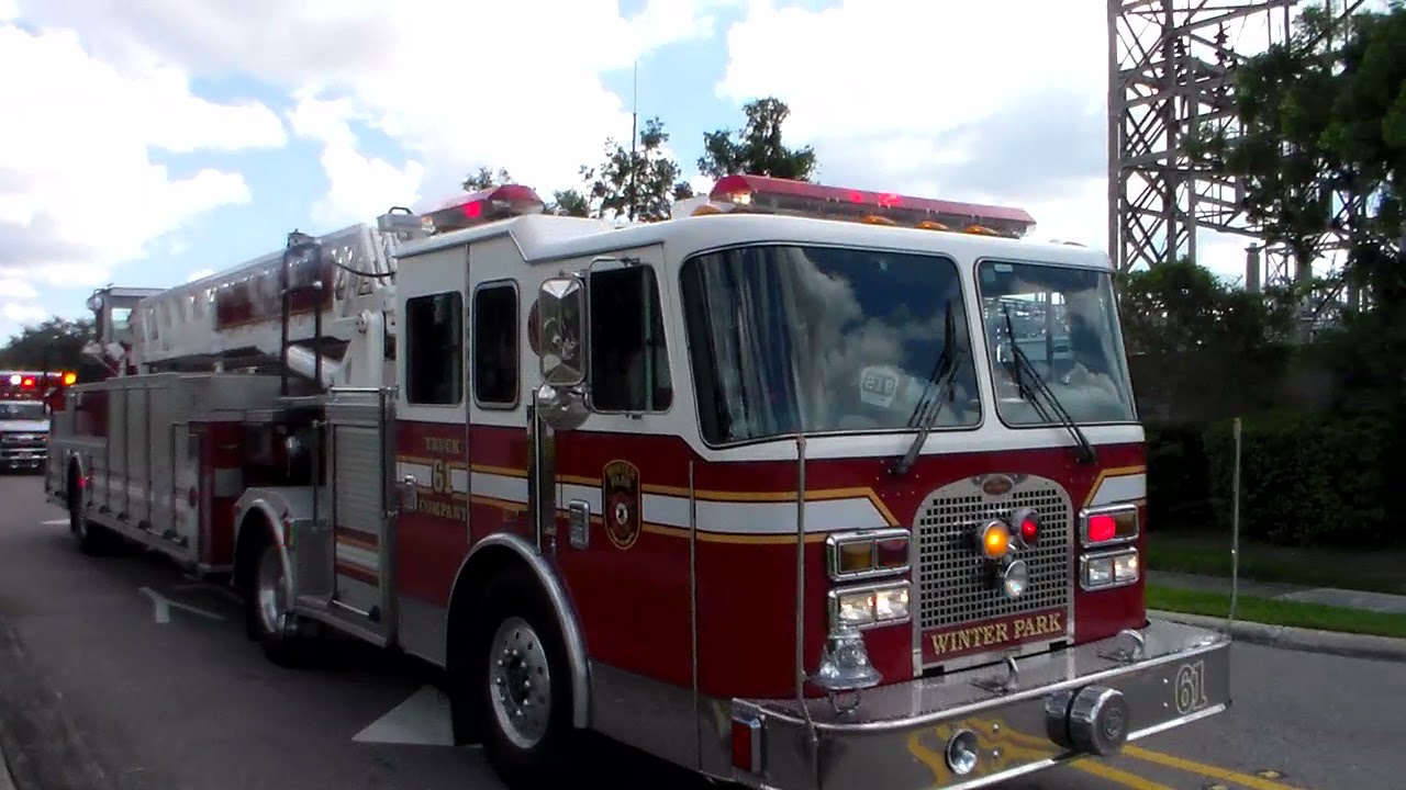 Winter Park Fire Department Tiller 61 Spare, Rescue 61 and EMS 61