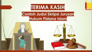 Kumpulan Judul SKRIPSI Hukum Pidana Islam Terbaru & Terlengkap !
