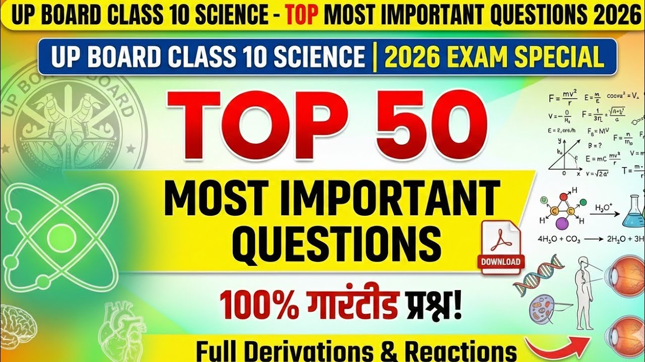 100% Board Special 🔥 Class 10 UP Board Science | Important Q&A (Physics + Chemistry)