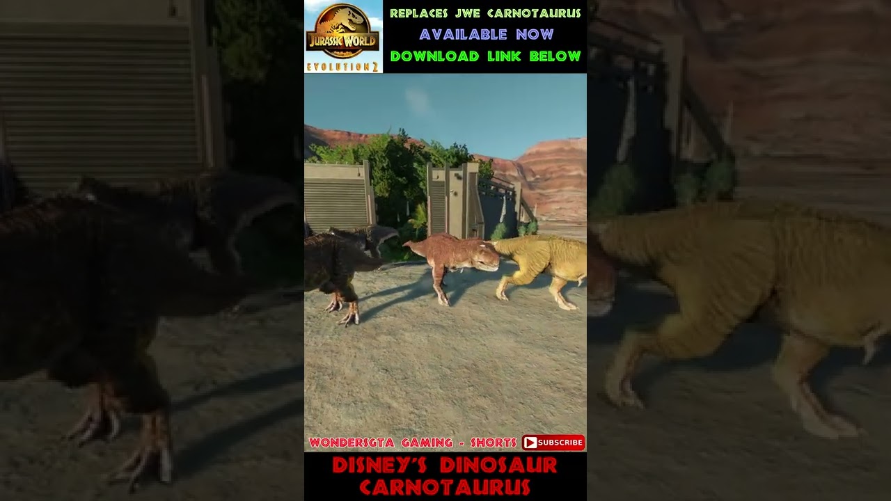 DISNEY'S DINOSAUR CARNOTAURUS - Replacement Species Mod! - Jurassic World Evolution 2 Mods - 