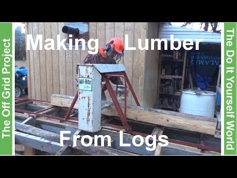 Cutting 2x4 Lumber From Logs On My Chainsaw Lumber Mill