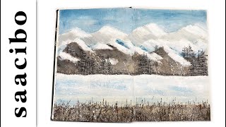 Transforming A Scrappy Collage Into A Winter Landscape | #creativemojocards EP 8