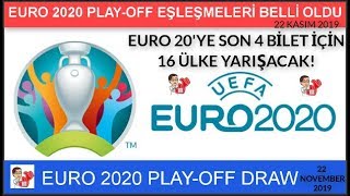 Euro 2020 play off eşleşmeleri belli oldu, Uefa Euro 2020 Play-off Draw, EURO 2020 İÇİN SON 4 BİLET