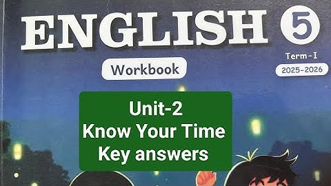 5th std Term-1 English workbook Unit-2 Know your time key answers…2025-26
