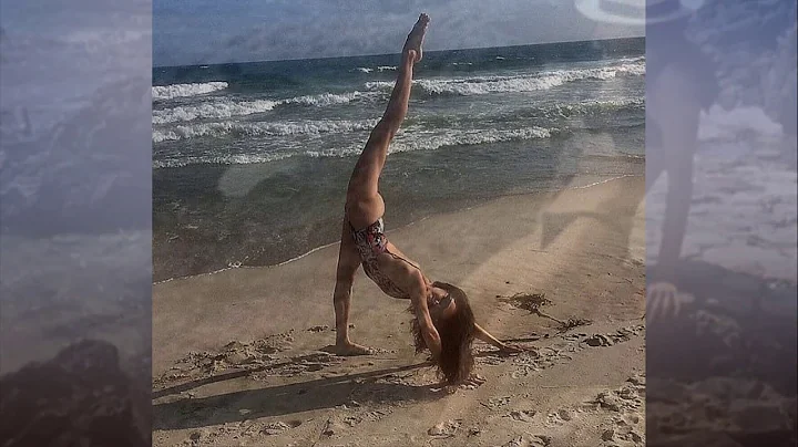 Ballerina Melanie Hambrick shows off her abs in ne...