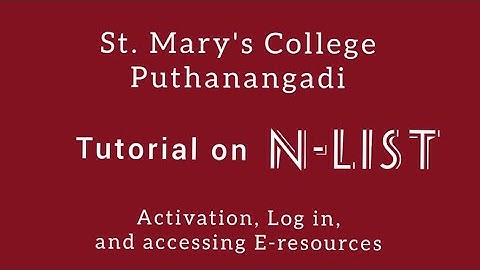 How to use N-LIST by St. Mary
