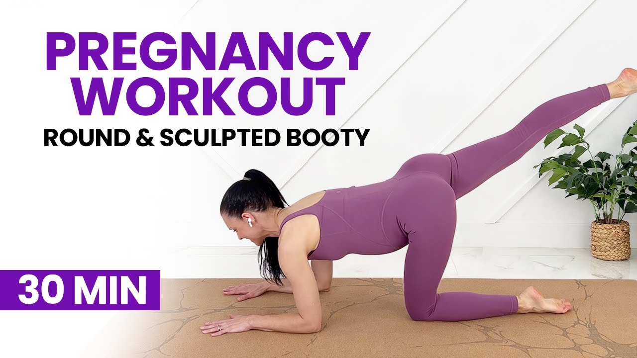 Pregnancy Booty Workout | Day 8 - 30 Minute Pregnancy Exercises (1st, 2nd & 3rd Trimester)
