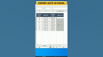 Expiry date Formulas in excel | #shorts #exceltipsandtricks #excel #exceltips #exceltutorial