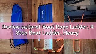 Review sailpref Boat Rope Ladder, 4 Step Boat Ladder, Heavy Duty 880lbs Strength with Carbon Fiber R