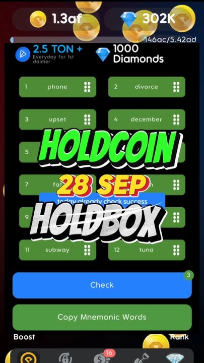 28 September Hold Box Hold Coin Hold Box Passphrase Today September 28 ...