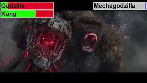 Godzilla & Kong vs. Mechagodzilla with healthbars