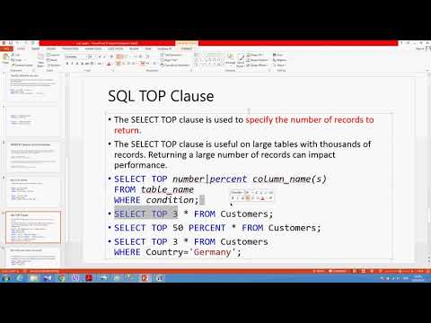SQL TOP Clause , Min & Max Functions