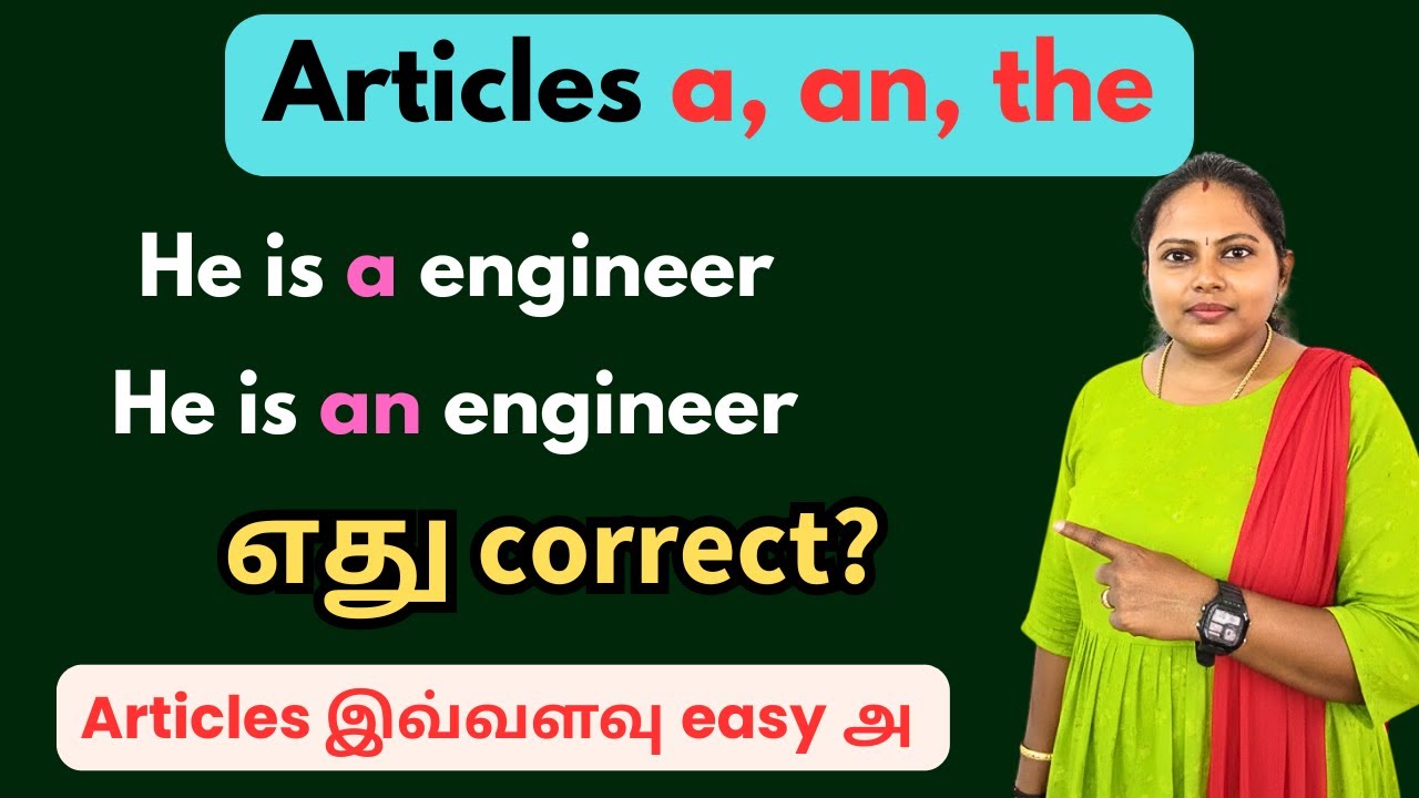 Articles a, an the -Easy Explanation In Tamil ||English Grammar||LEarn Engish Language