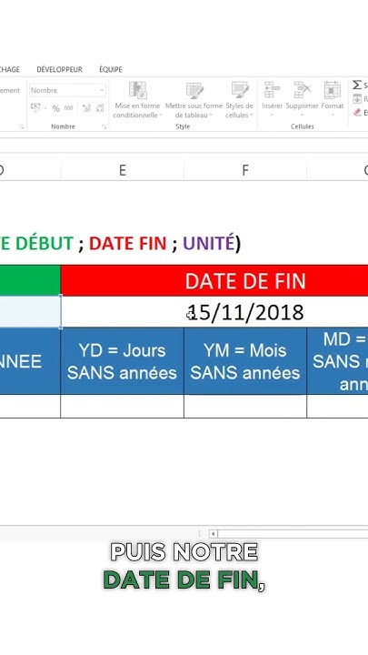 EXCEL Calculer la différence entre 2 dates YouTube