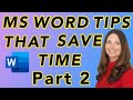 Microsoft Word Tips &amp; Tricks - Time Saving Tips MS Word Part 2