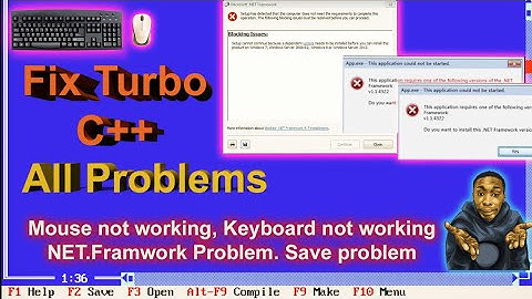 Turbo C++ problems which every person face | Mouse not working | Keyboard not working | Net.Framwork