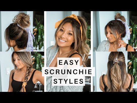 accent ukrudtsplante Gå til kredsløbet 7 EASY + CUTE SCRUNCHIE HAIRSTYLES | Hair Tutorial - YouTube