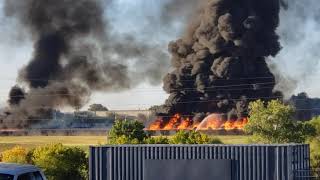 Poly America explosion Fire Grand Prairie Tx North View Sept 19, 2020