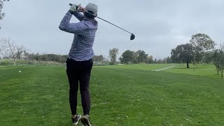 WINDY AND WET Golf at Costa Mesa Country Club - Los Lagos