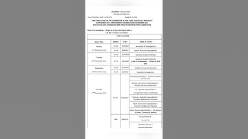 TIME TABLE FOR THE FIFTH SEMESTER B.COM / BBA (CBCSS-UG) REGULAR / SUPPLEMENTARY IMPROVEMENT EXAM
