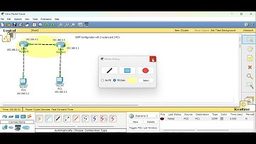 OSPF configuration using CISCO Packet Tracer with 2 routers and 2PC