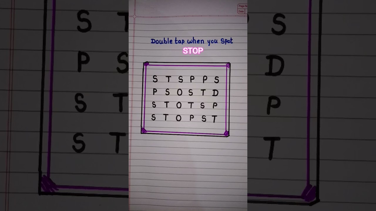 Double tap when you spot : STOP 