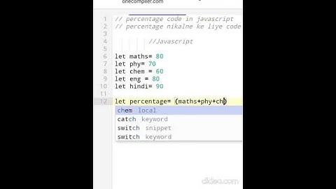 Percentage code in javascript | percentage kaise nikalte hai javascript se |