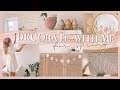 DECORATE WITH ME FOR SPRING | decor ideas, DIY flower banner, & Easter baskets! 🌼