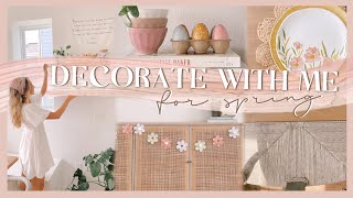 DECORATE WITH ME FOR SPRING | decor ideas, DIY flower banner, & Easter baskets!