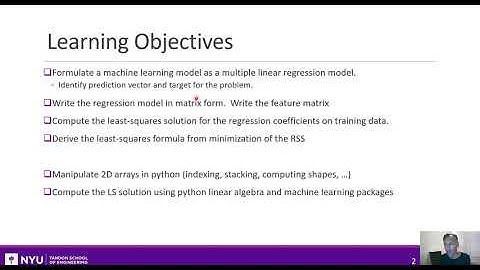 Intro to ML.  Unit 03.  Multiple Linear Regression.  Section 1.  Intro and Pre-Requisites