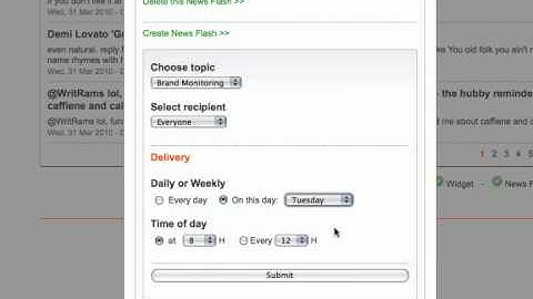 Create NewsFlash email alerts, widgets and RSS feeds